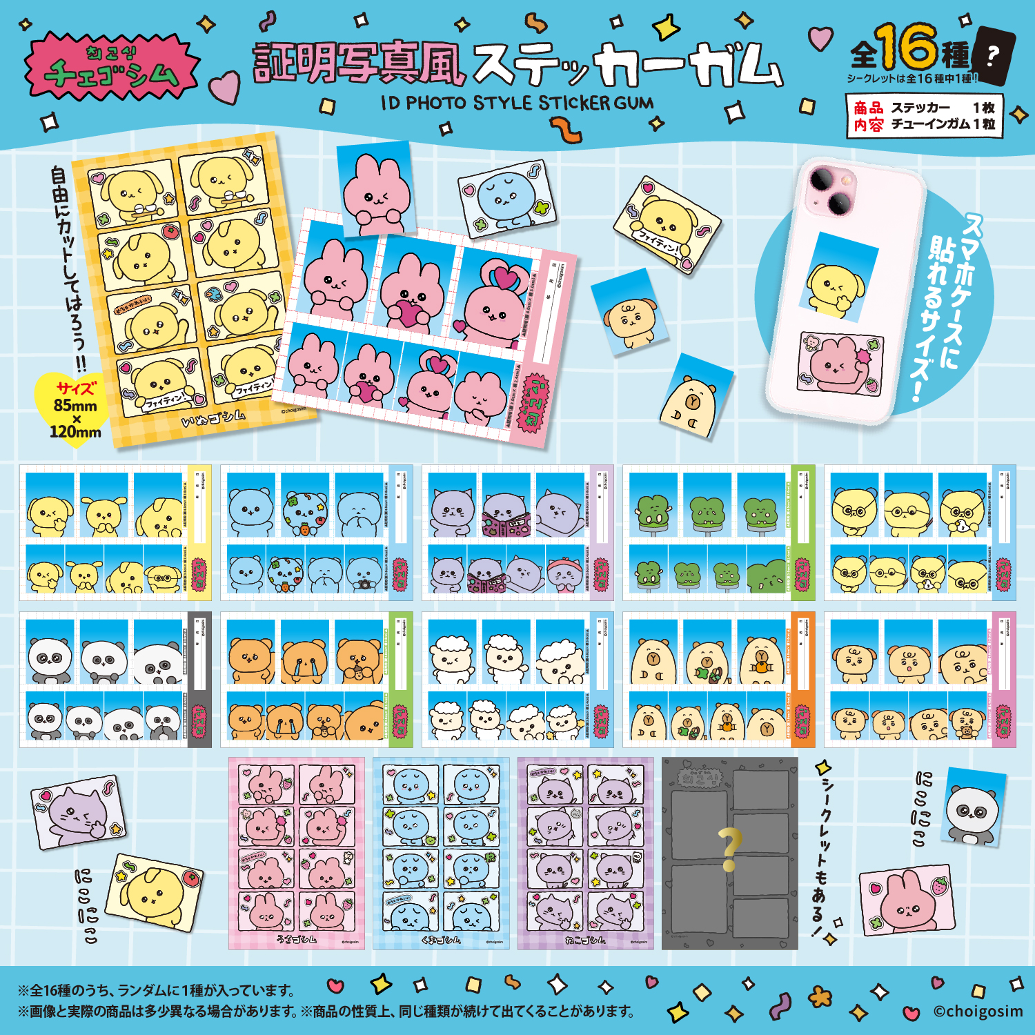 チェゴシム<br>証明写真風ステッカーガム