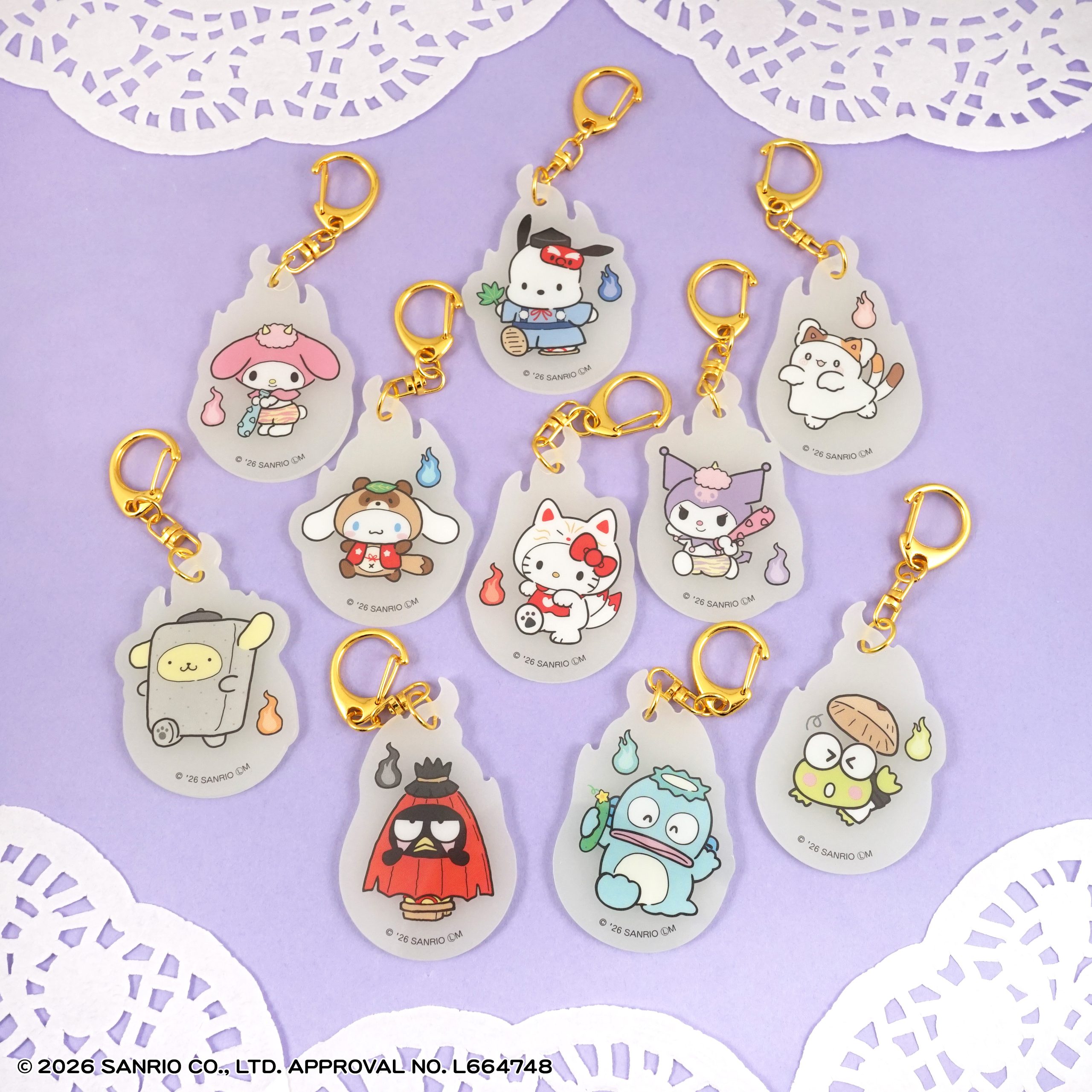 サンリオキャラクターズ<br>どろろん夜光アクリルキーホルダー