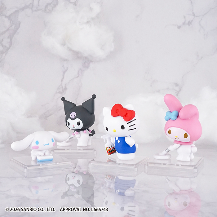 サンリオキャラクターズ×【激落ちくん】<br>がんばれおふろのおそうじフィギュア<br><コロコロビレッジ>